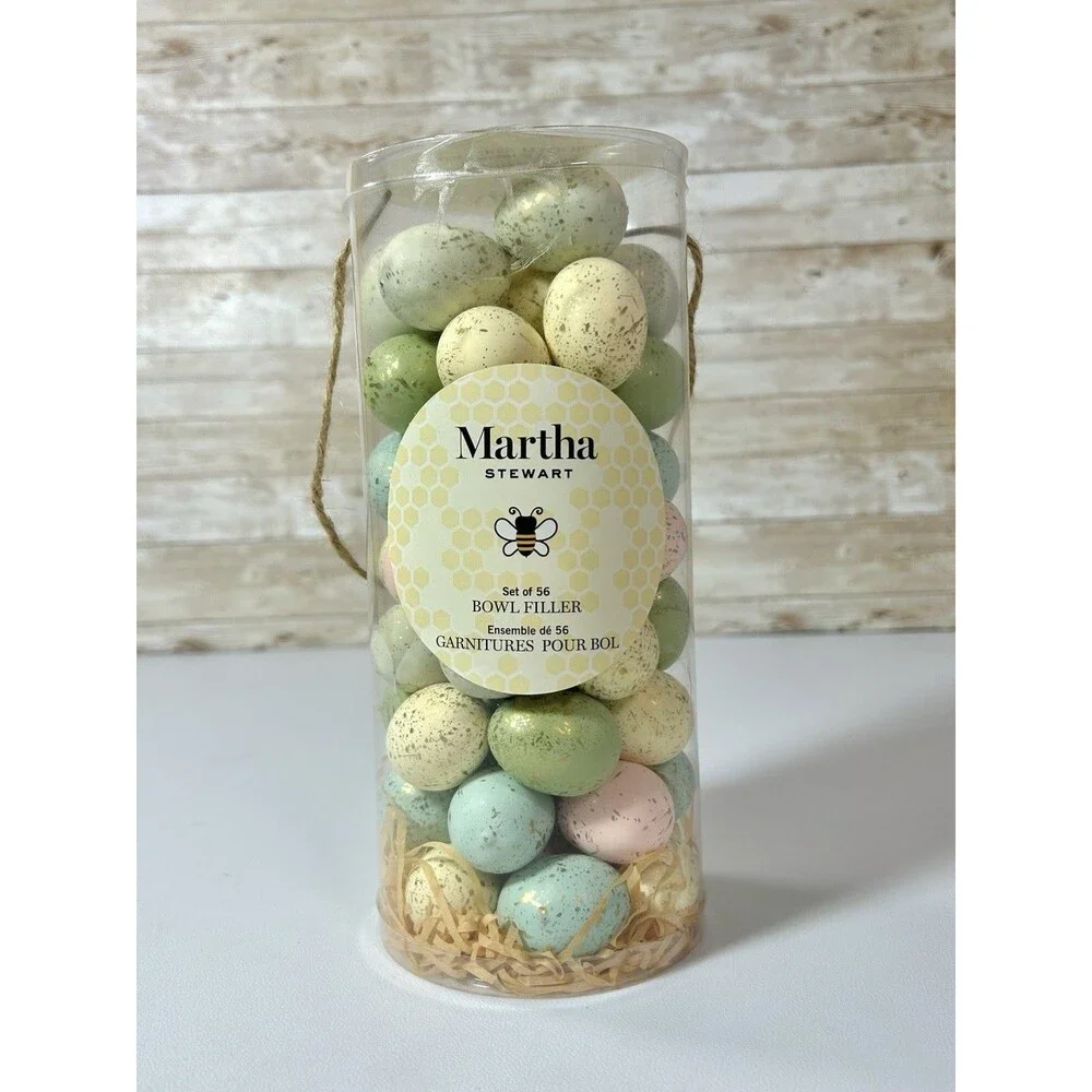Martha Stewart Set Of 56 Speckled Plastic Easter  Eggs Decor Bowl Filler